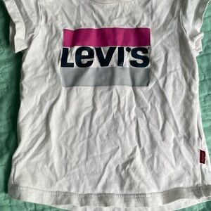 Levi's White and Pink Logo Short Sleeve Tee